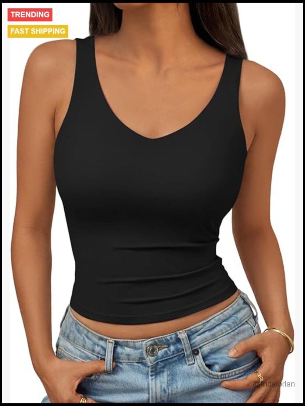 Double Lined Crop Sleeveless Camisole Summer Basic Soft Tank Top